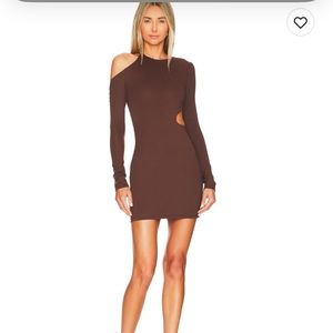 Maya Mini Dress in Chocolate Brown
